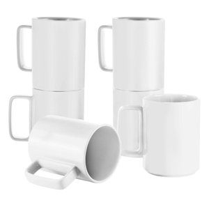 E-liu Porcelain Tea Mugs Coffee Mug Set, Large 15 Ounces Cups for Coffee, Tea, C